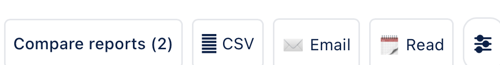 The real reports toolbar: Compare reports, CSV, Email, Read